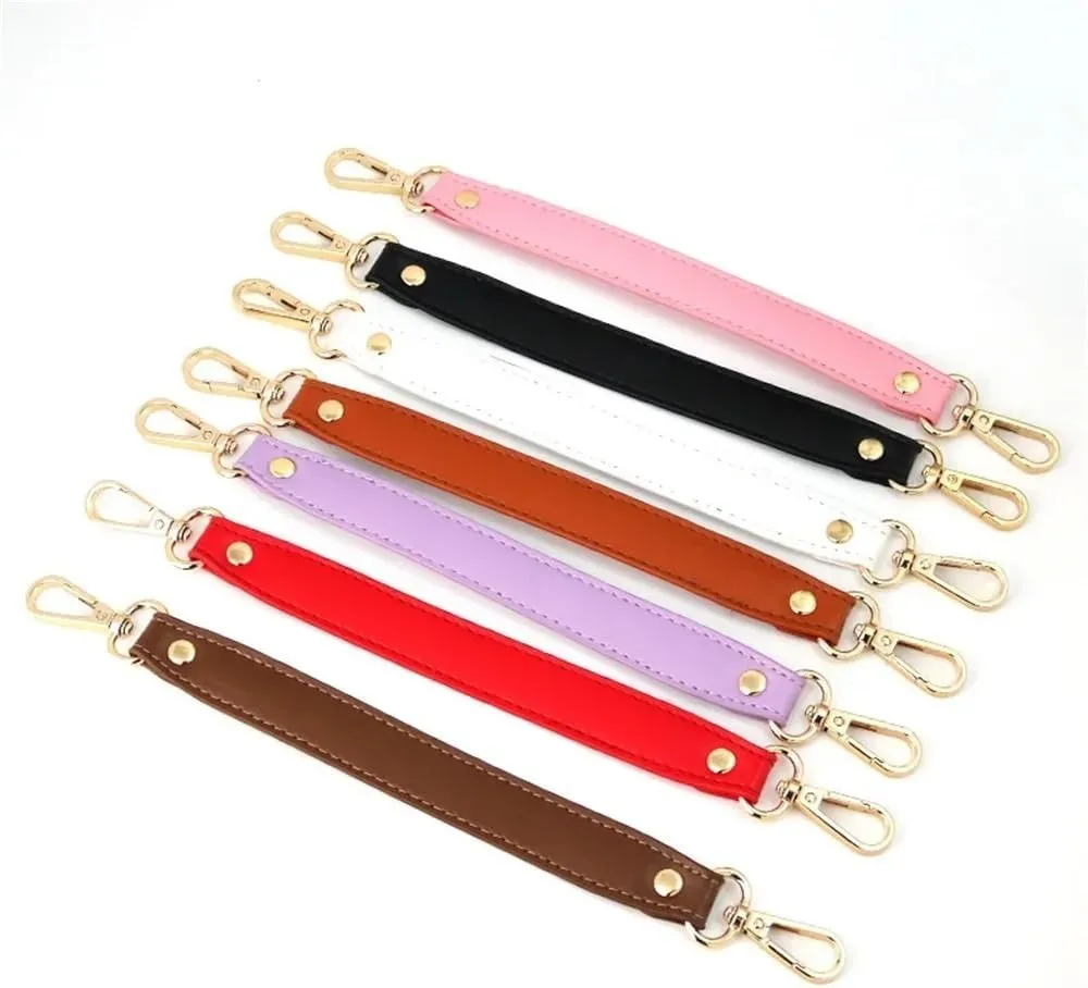Shoulder Strap PU Leather Women Handbag Handle Short Bag Strap Useful Replaceable 28cm Fashion Simple Solid Color Wide Shoulder Strap Handbags Strap(White)