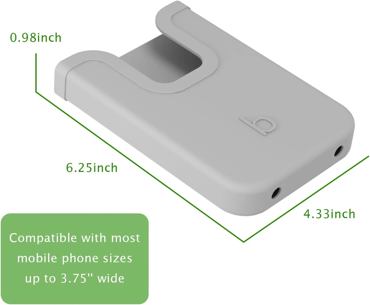 Silicone Phone Holder Compatible with Bogg Bag, Soft Silicone Charm Insert Accessories and Attachment for Bogg Beach Bags, Generic Portable Size Fits for iPhone and Android Phones Grey
