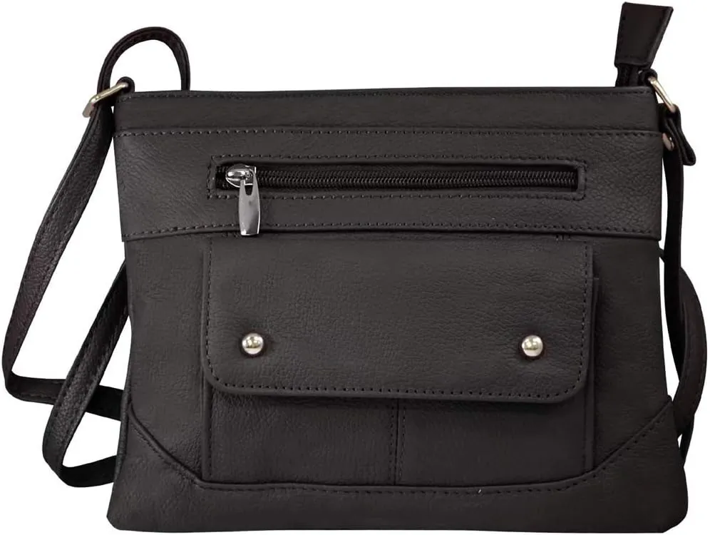 SILVERFEVER Women's Crossbody Handbag Leather Travel Ladies Phone Bag Genuine Cowhide Purse