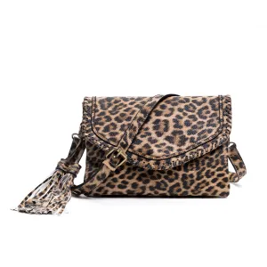 Sloane Flapover Crossbody w/ Whipstitch and Tassel