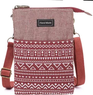 Small Crossbody Bag for Women Mobile Phone Purse National Pattern Shoulder Bag Handbags Coin Pouch for Women