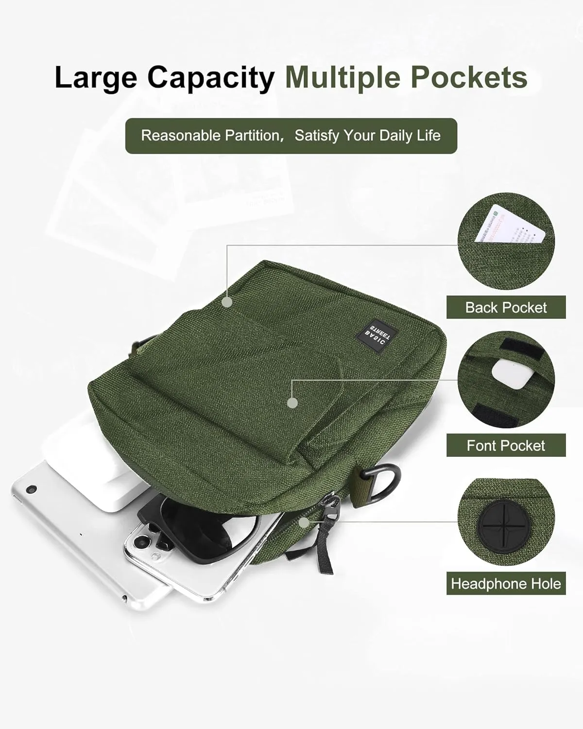 Small Crossbody Bag Side Shoulder Bag For Men, Women Mini Messenger Bag
