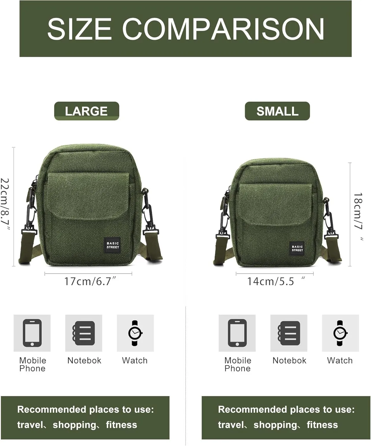 Small Crossbody Bag Side Shoulder Bag For Men, Women Mini Messenger Bag