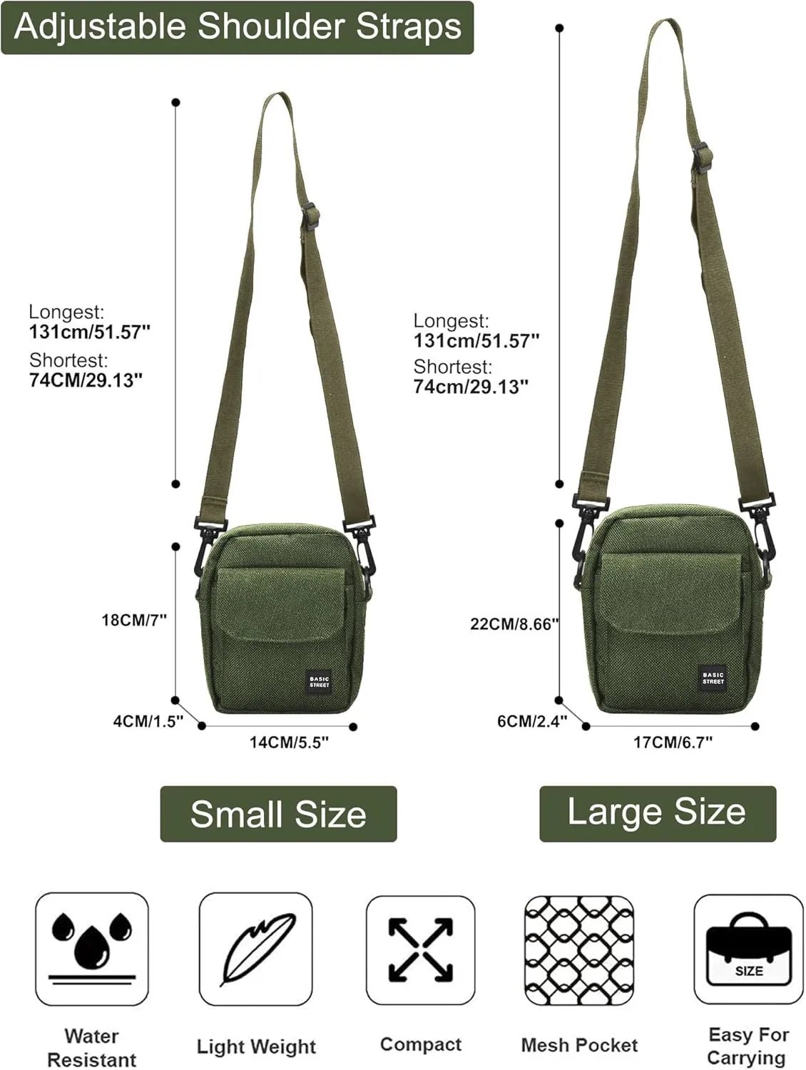 Small Crossbody Bag Side Shoulder Bag For Men, Women Mini Messenger Bag