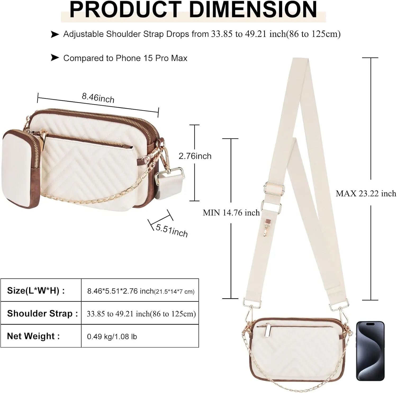 Small Crossbody Bags for Women 3 in 1 Trendy Shoulder Fashion Designer Mini Cute Sling Chest Bag