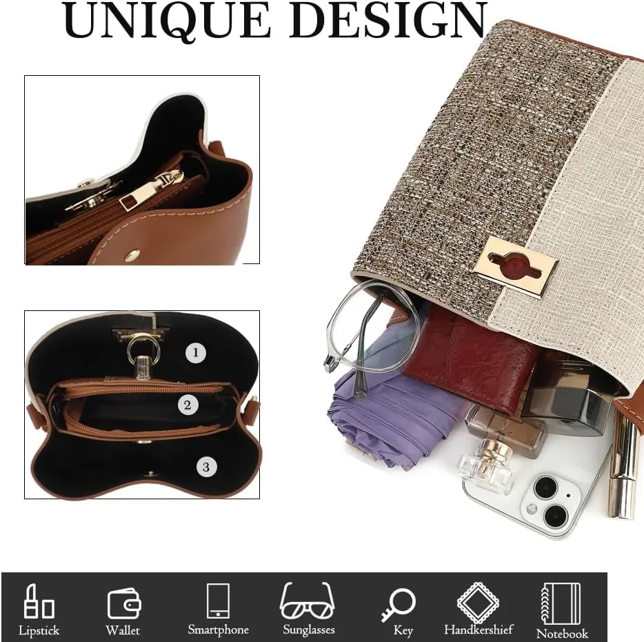 Small Crossbody Bags for Women - Bucket Bags Crossbody Shoulder Purse Women Handbags with Adjustable Strap