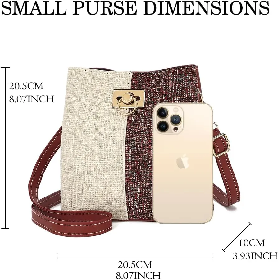 Small Crossbody Bags for Women - Bucket Bags Crossbody Shoulder Purse Women Handbags with Adjustable Strap
