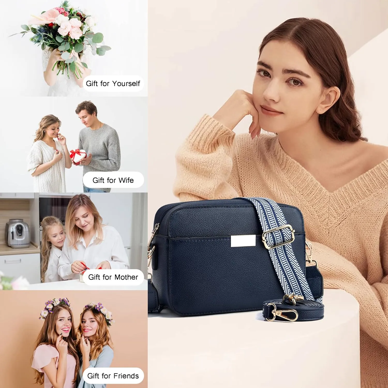 Small Crossbody Bags for Women Vegan Leather Purses Women's Shoulder Handbags Wallet Satchel Cross Body Purse