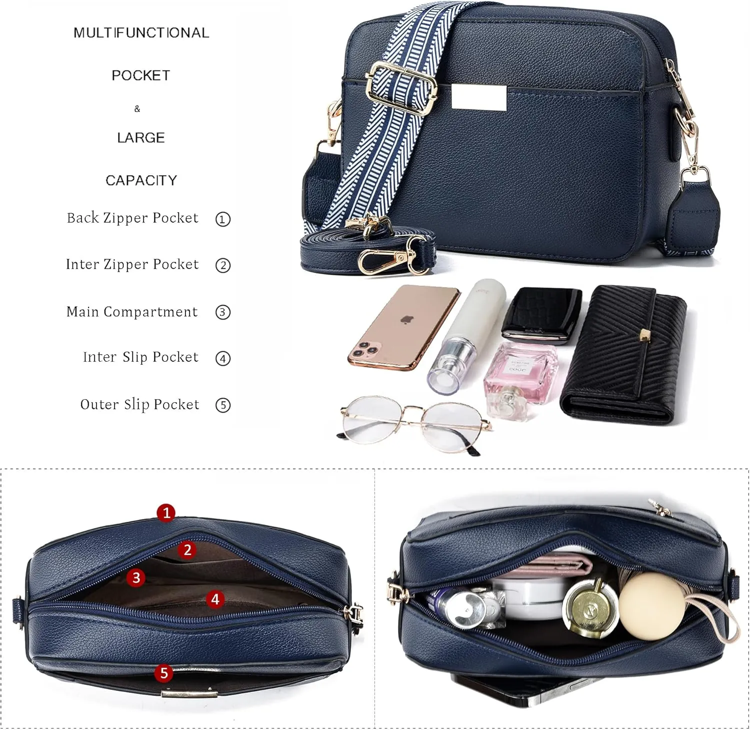 Small Crossbody Bags for Women Vegan Leather Purses Women's Shoulder Handbags Wallet Satchel Cross Body Purse