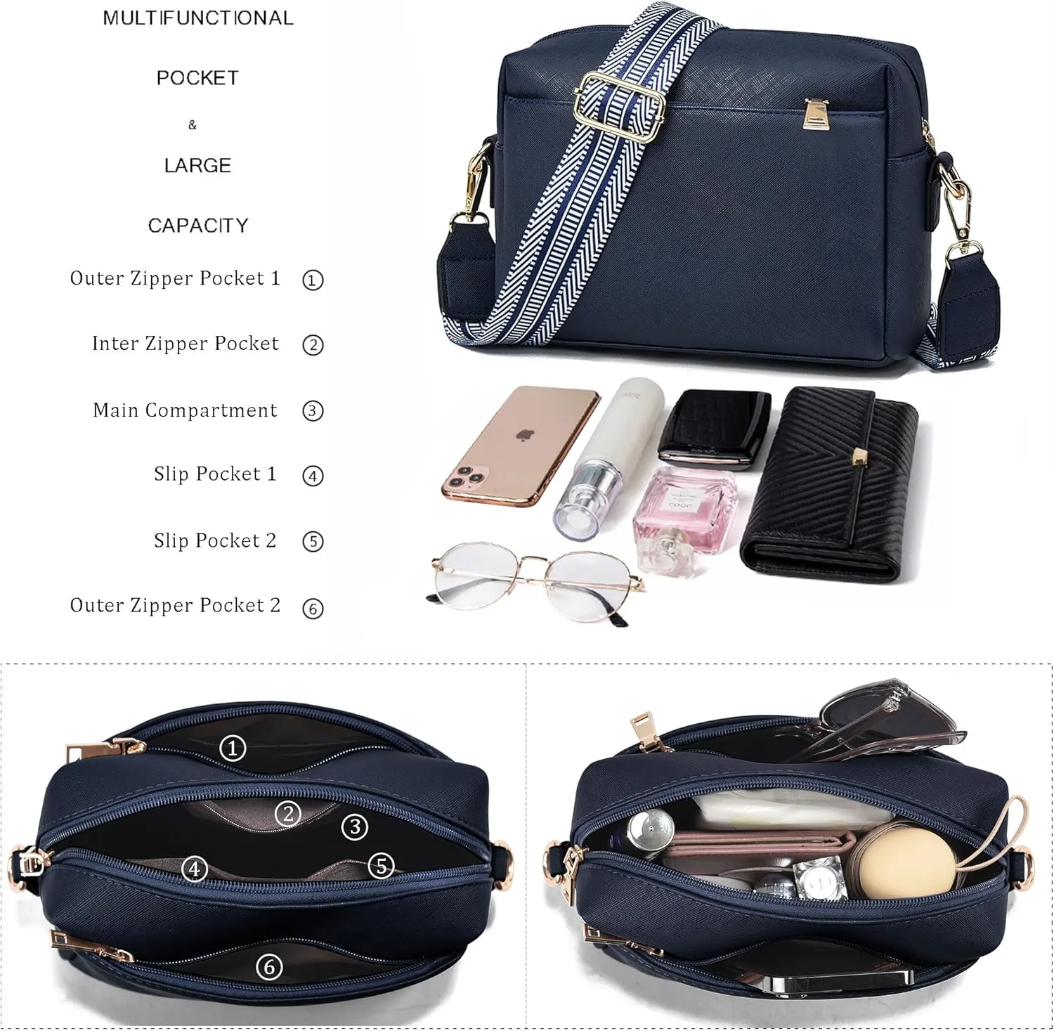 Small Crossbody Bags for Women Vegan Leather Purses Women's Shoulder Handbags Wallet Satchel Cross Body Purse