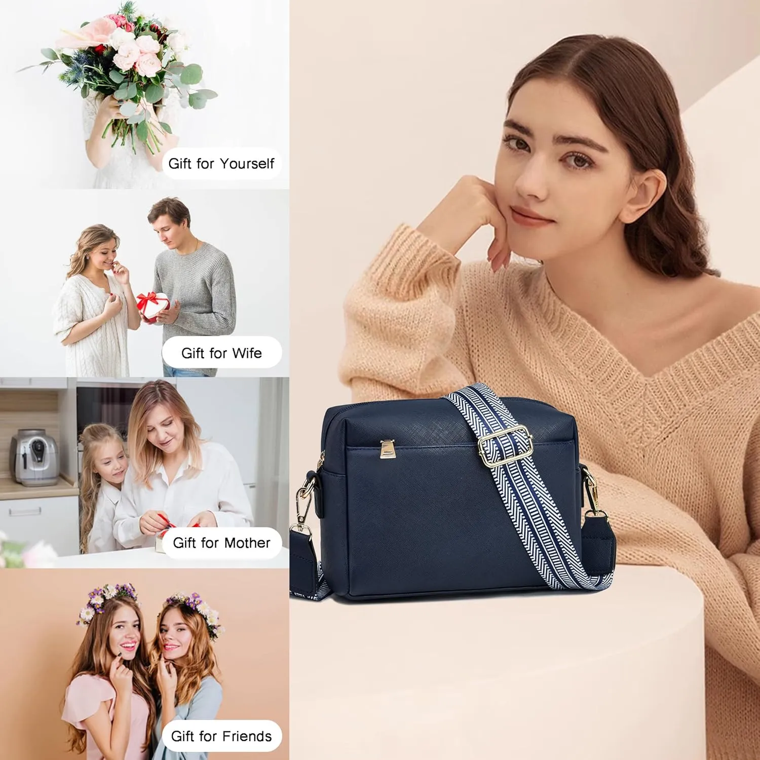 Small Crossbody Bags for Women Vegan Leather Purses Women's Shoulder Handbags Wallet Satchel Cross Body Purse