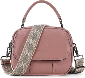 Small Crossbody Bags Purse for Women,Vegan Leather Shoulder Handbags Women Top Handle Satchel Bag with 2pcs Strap