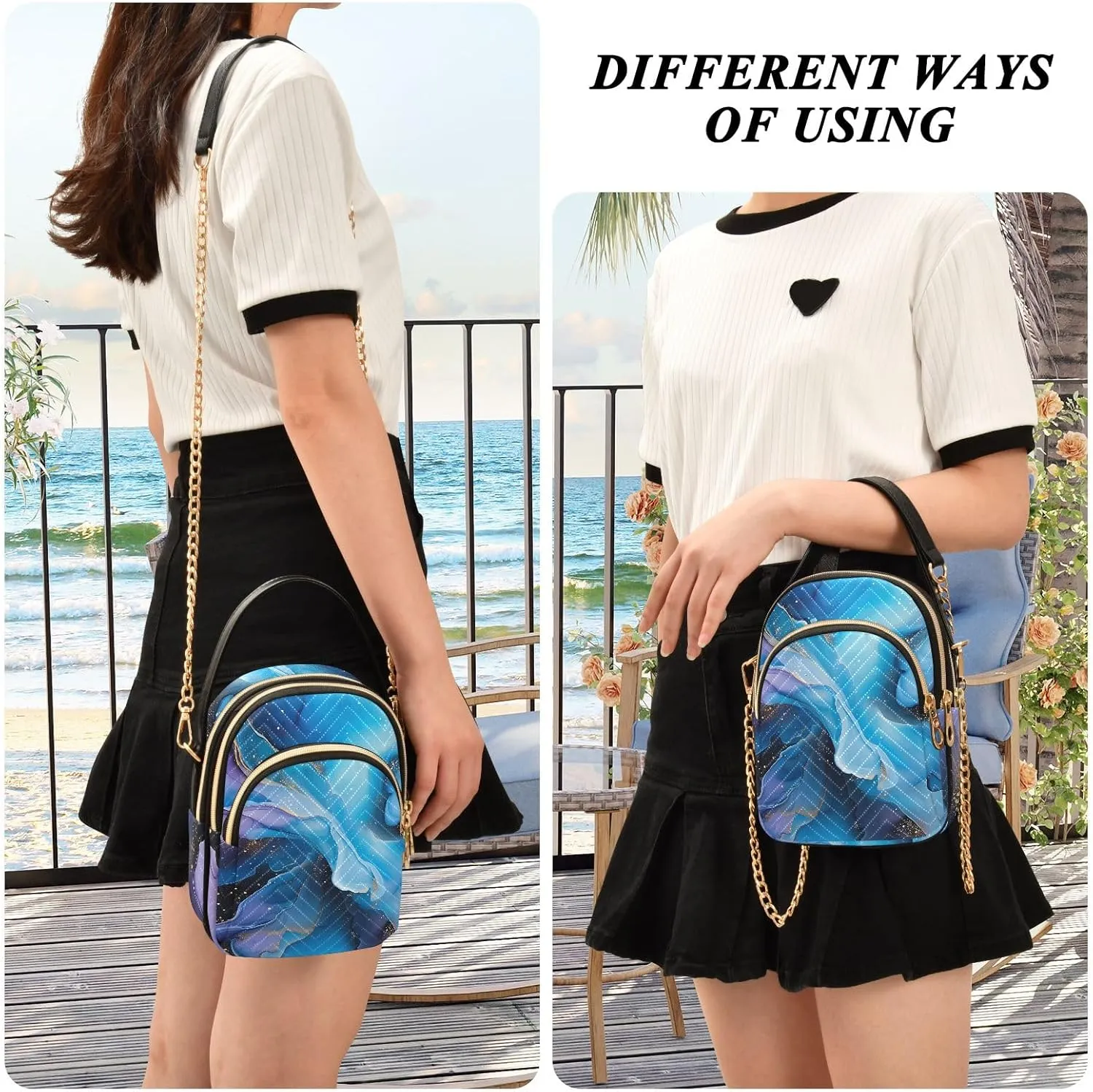 Small Handbag Crossbody Bag for Women Quilted Bags Shoulder Purse Phone Wallet Chain Bag