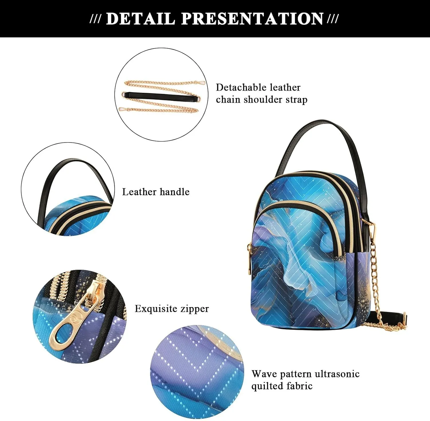 Small Handbag Crossbody Bag for Women Quilted Bags Shoulder Purse Phone Wallet Chain Bag