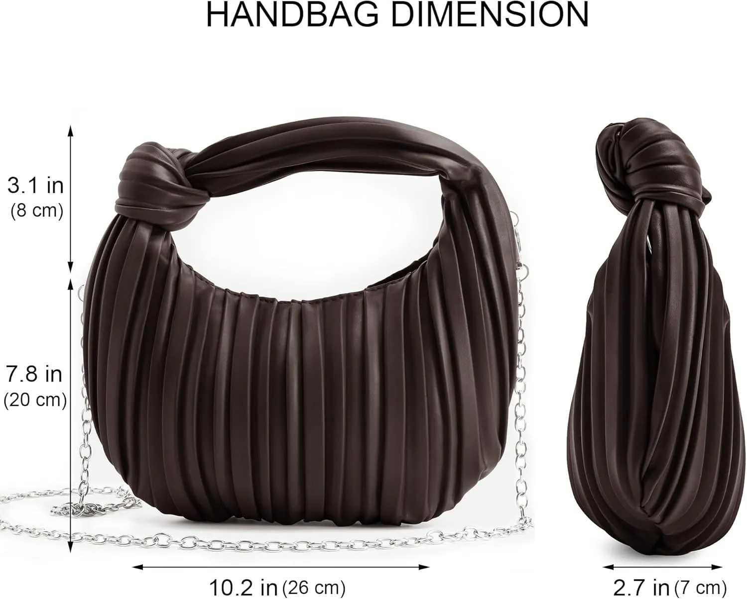 Small Knotted Handbags for Women Soft PU Leather Crossbody Dumpling Bags Cloud Clutch Purses Ruched Pouch Bag
