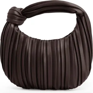 Small Knotted Handbags for Women Soft PU Leather Crossbody Dumpling Bags Cloud Clutch Purses Ruched Pouch Bag