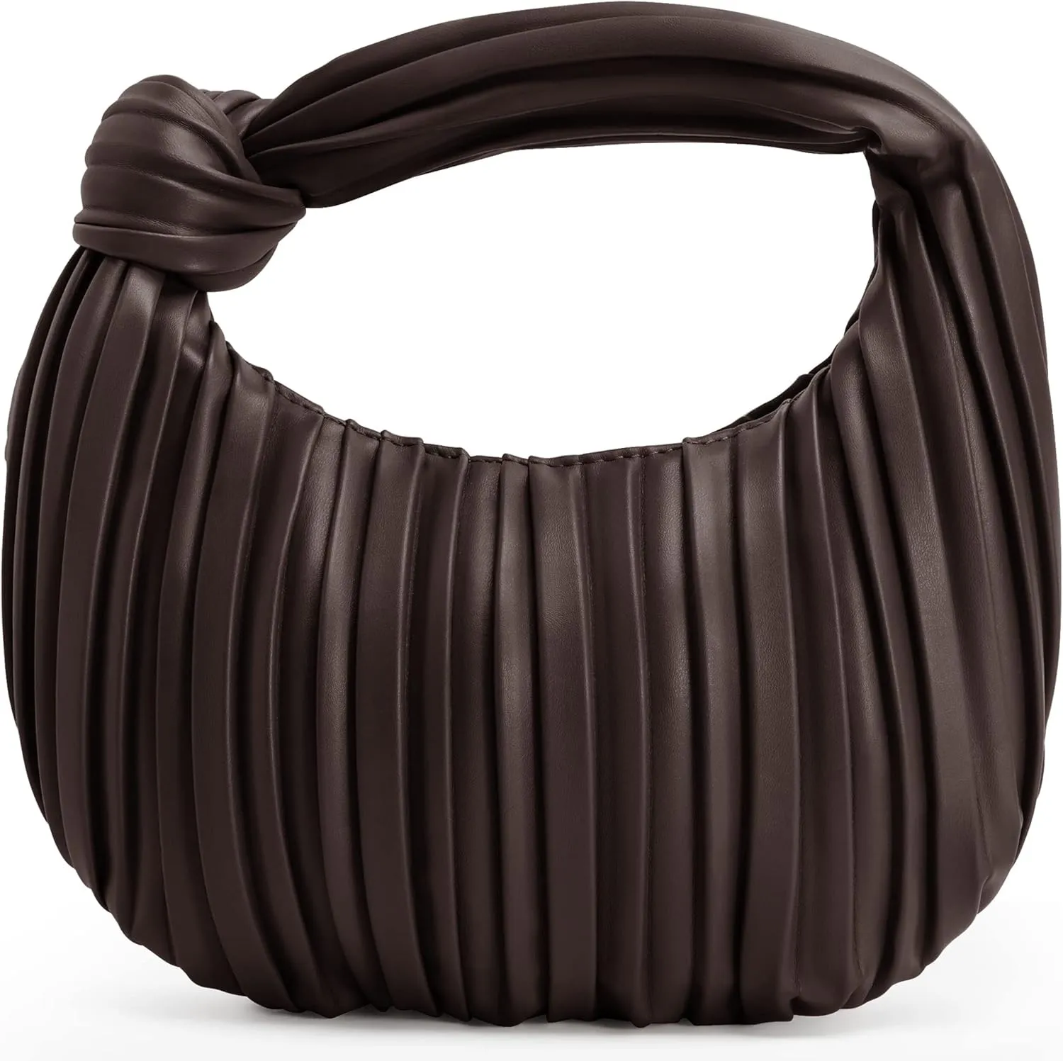 Small Knotted Handbags for Women Soft PU Leather Crossbody Dumpling Bags Cloud Clutch Purses Ruched Pouch Bag