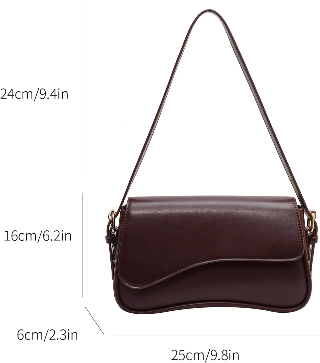 Small Shoulder Bag for Women Clutch Hobo Purse with Zipper Crossbody Purse Retro Vegan Leather Tote Handbag