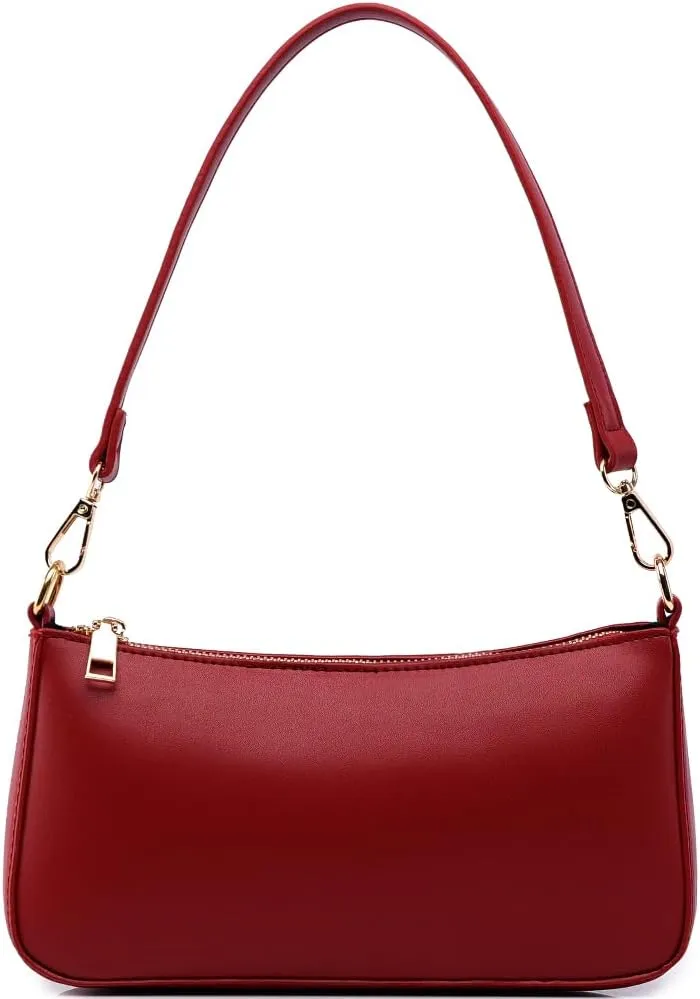 Small Shoulder Bag for Women Trendy Purse Retro Vegan Leather Hobo Purses Clutch Tote HandBags with Zipper Closure