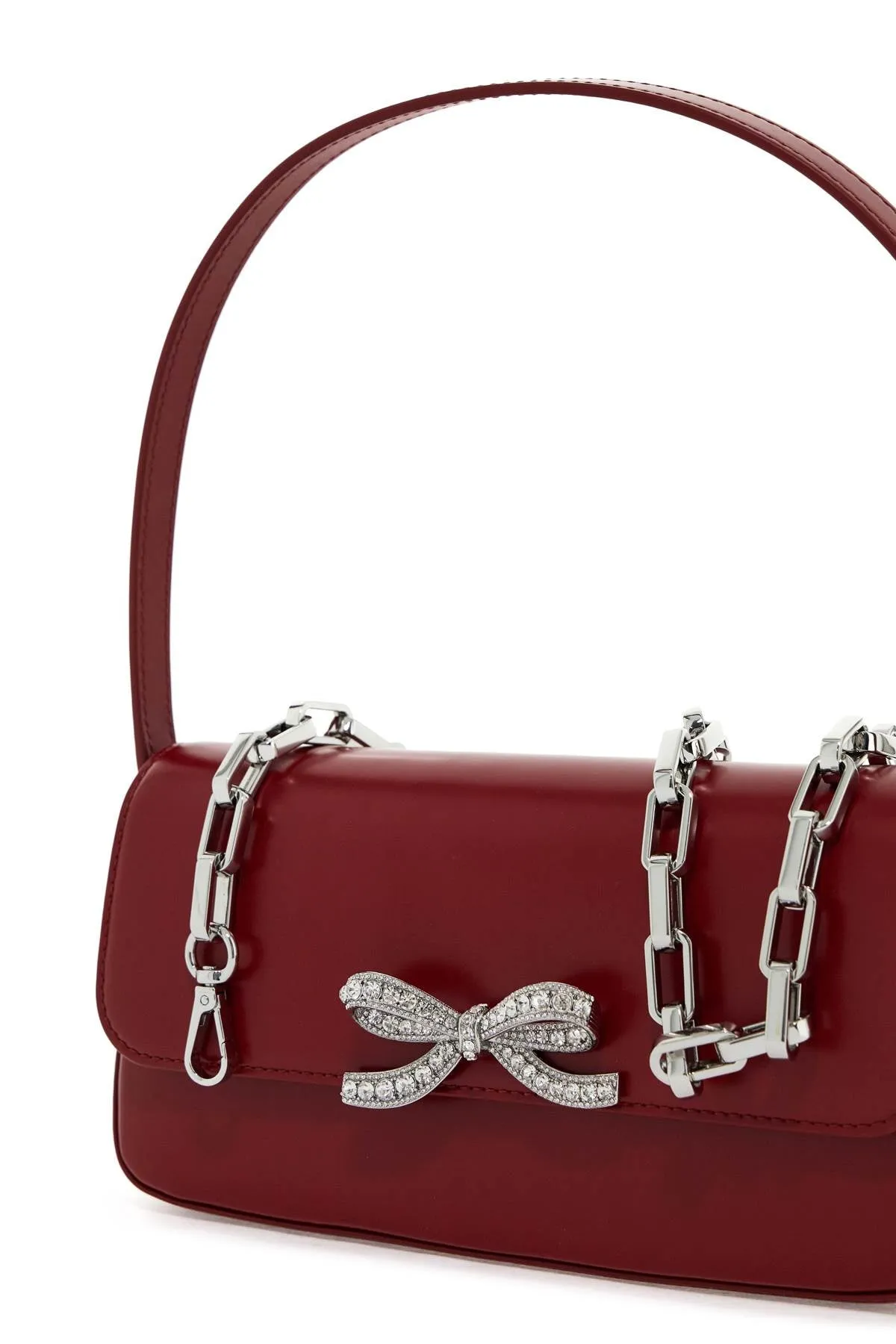 smooth leather baguette handbag