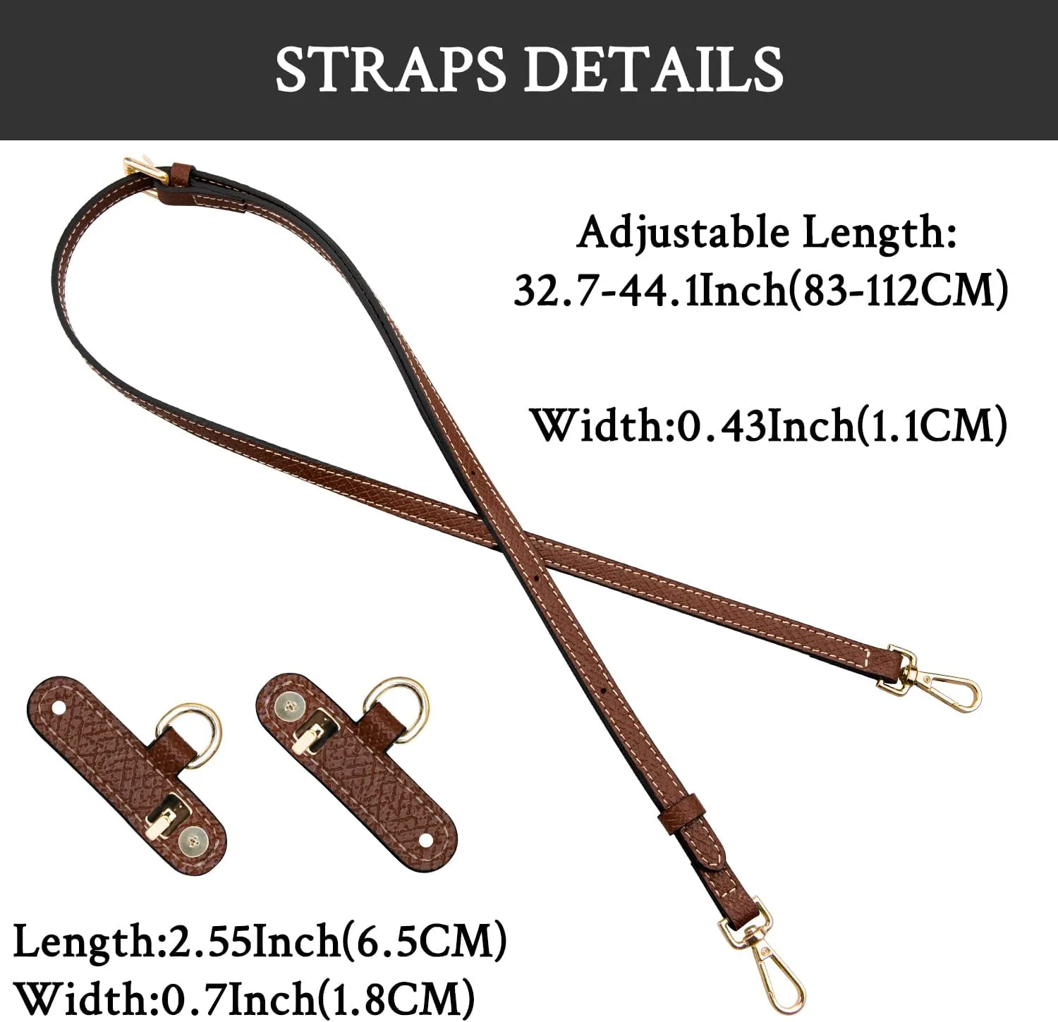 SOPROM Crossbody Strap Replacement for Longchamp Pouch with Handle Mini Bag Adjustable Conversion Kit for Long Champ(Width:11mm)