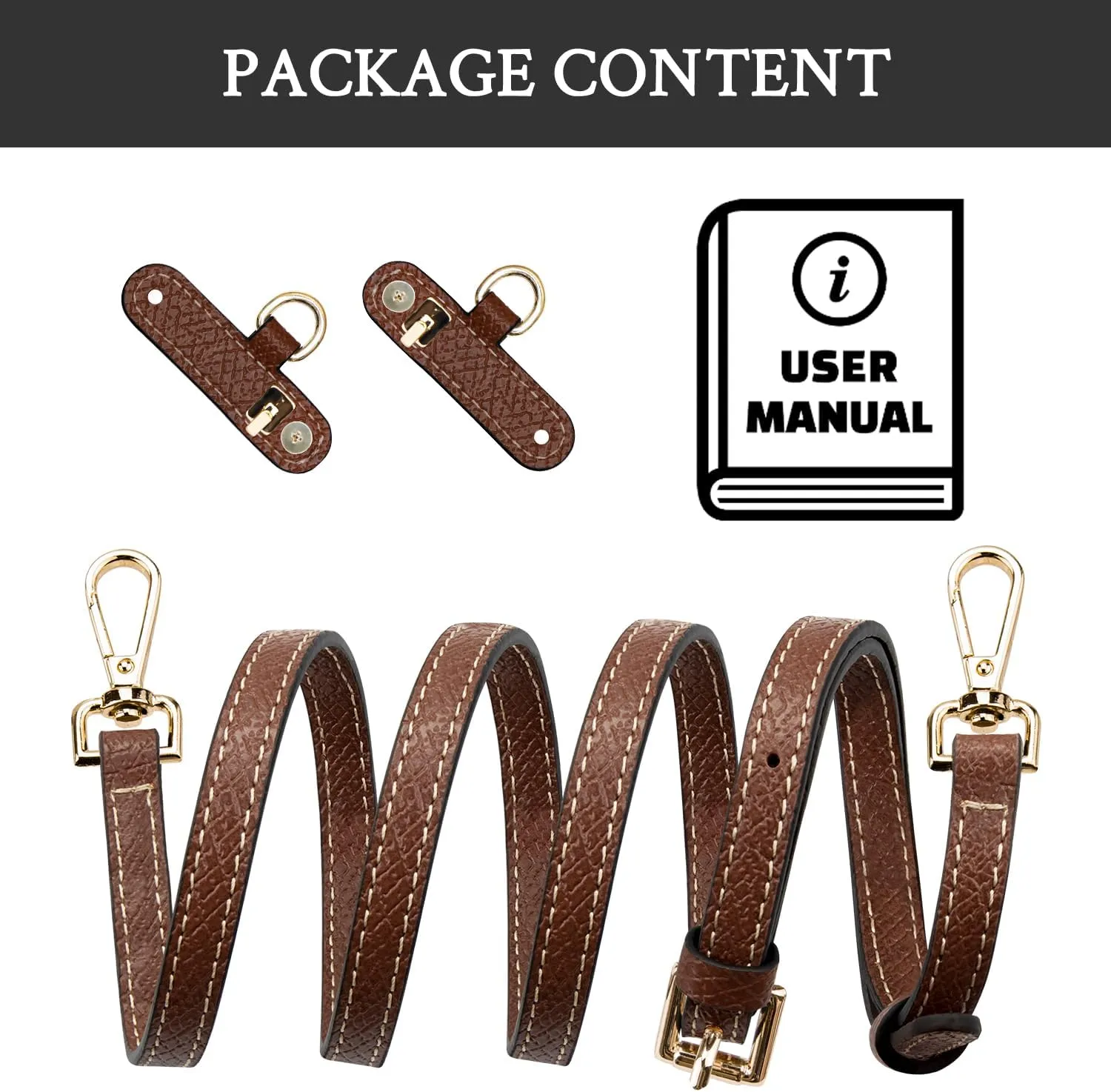 SOPROM Crossbody Strap Replacement for Longchamp Pouch with Handle Mini Bag Adjustable Conversion Kit for Long Champ(Width:11mm)