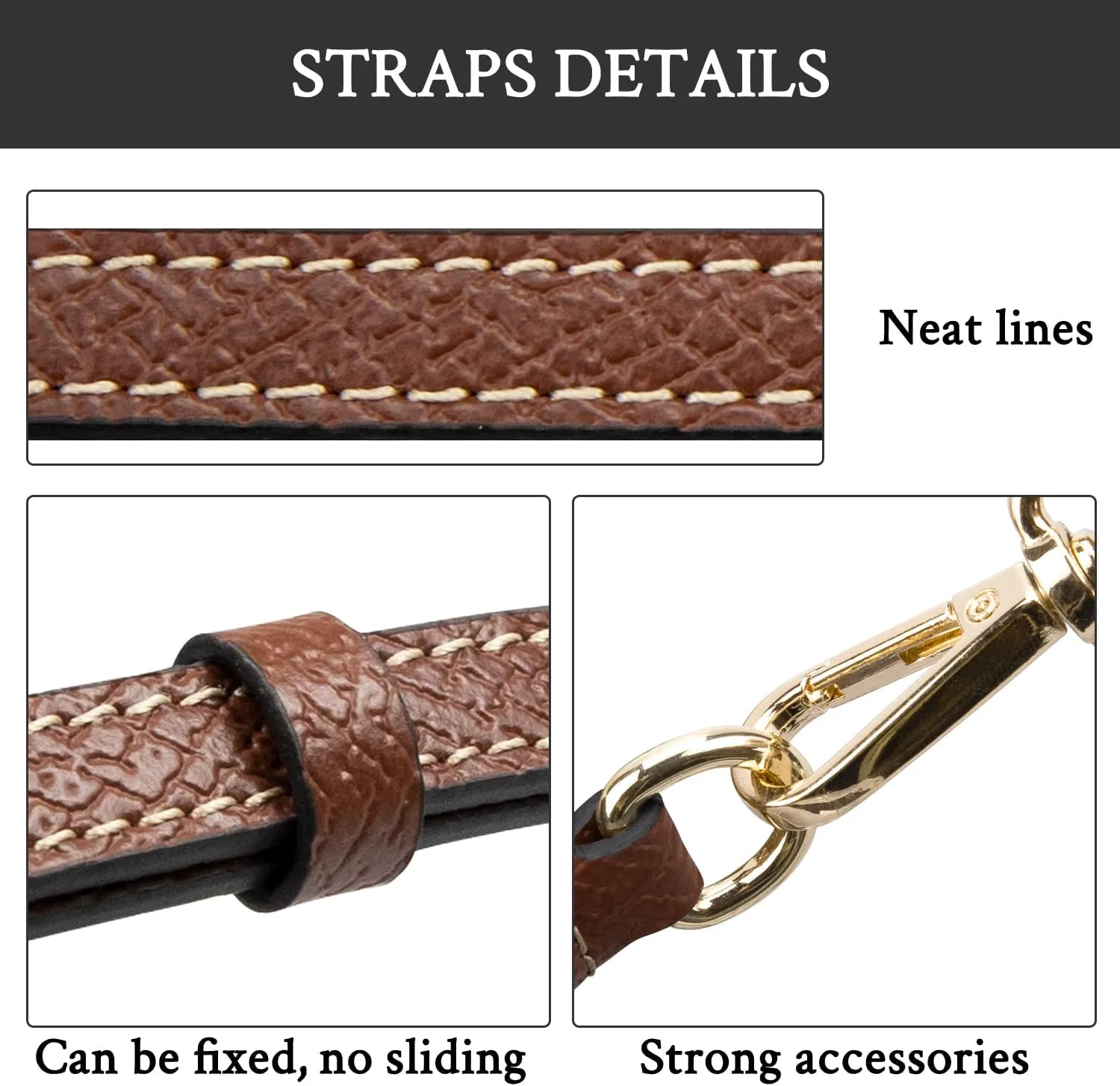 SOPROM Crossbody Strap Replacement for Longchamp Pouch with Handle Mini Bag Adjustable Conversion Kit for Long Champ(Width:11mm)
