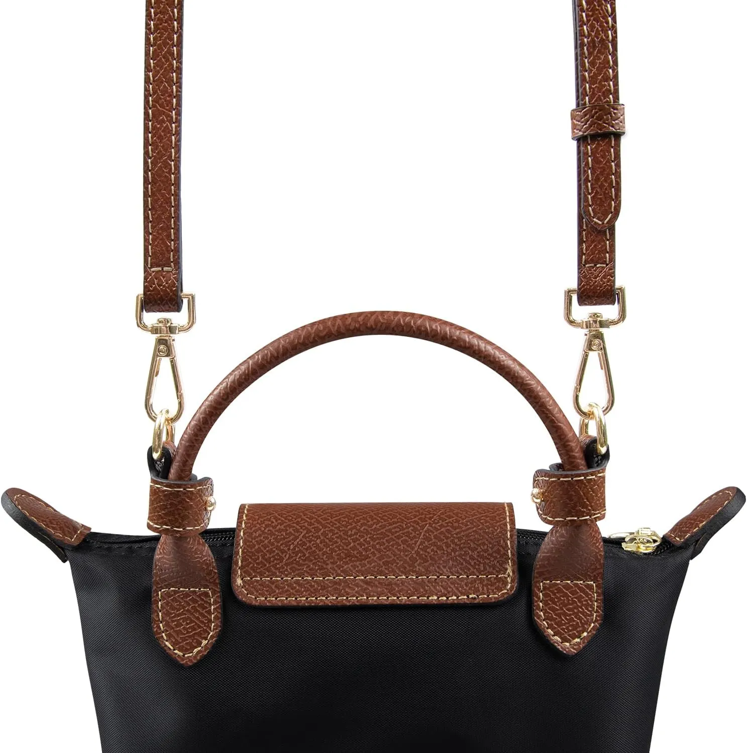 SOPROM Crossbody Strap Replacement for Longchamp Pouch with Handle Mini Bag Adjustable Conversion Kit for Long Champ(Width:11mm)