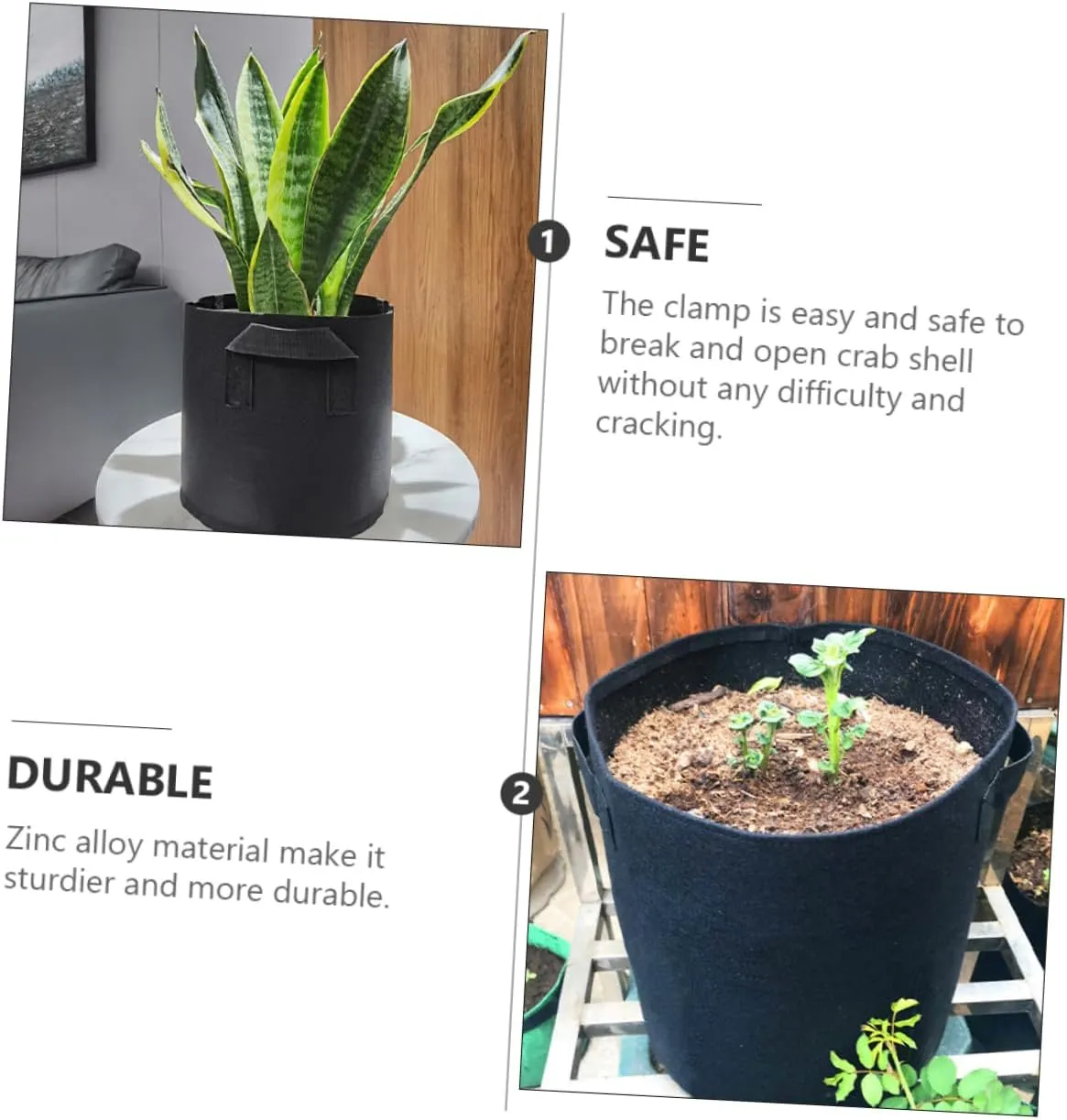 Sosoport 3sets Nonwoven Pe Grow Bags Planting Bag Set Seedling Grow Bags Plant Bag Non-Woven Flower Pot Planting Bag Handle for Garden Vegetable Planting Container 3pcs*3