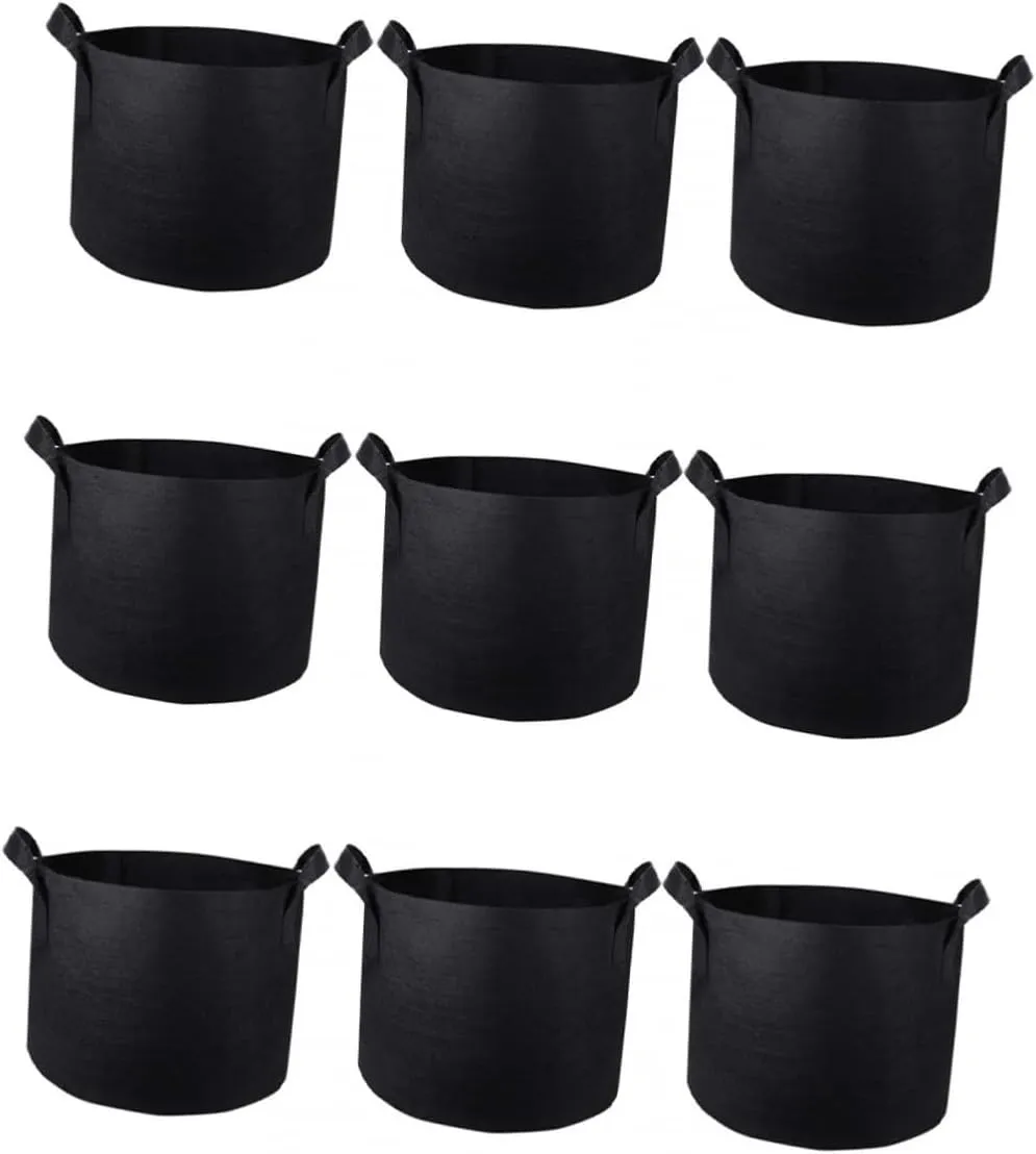 Sosoport 3sets Nonwoven Pe Grow Bags Planting Bag Set Seedling Grow Bags Plant Bag Non-Woven Flower Pot Planting Bag Handle for Garden Vegetable Planting Container 3pcs*3