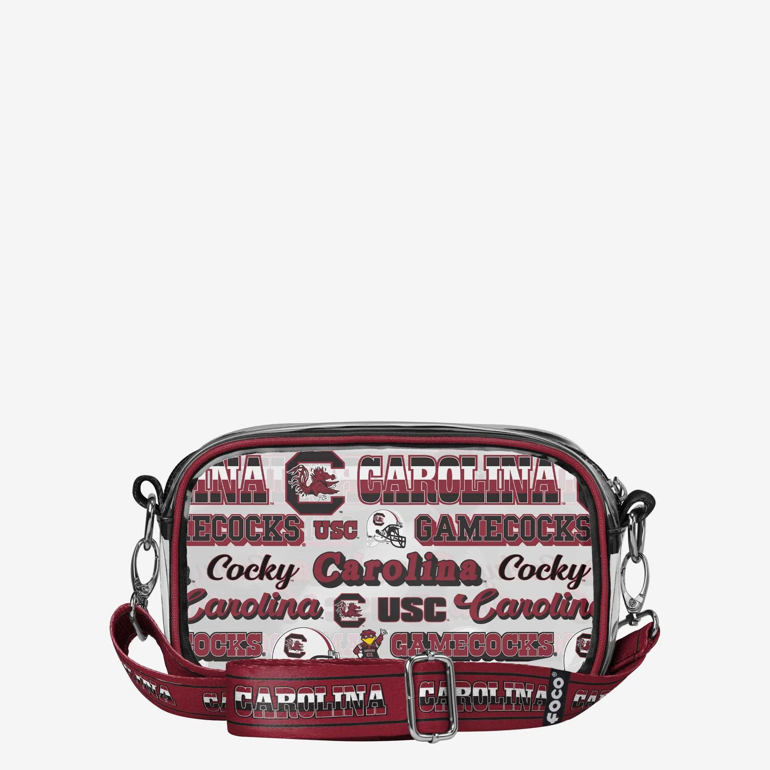 South Carolina Gamecocks Repeat Retro Print Clear Crossbody Bag
