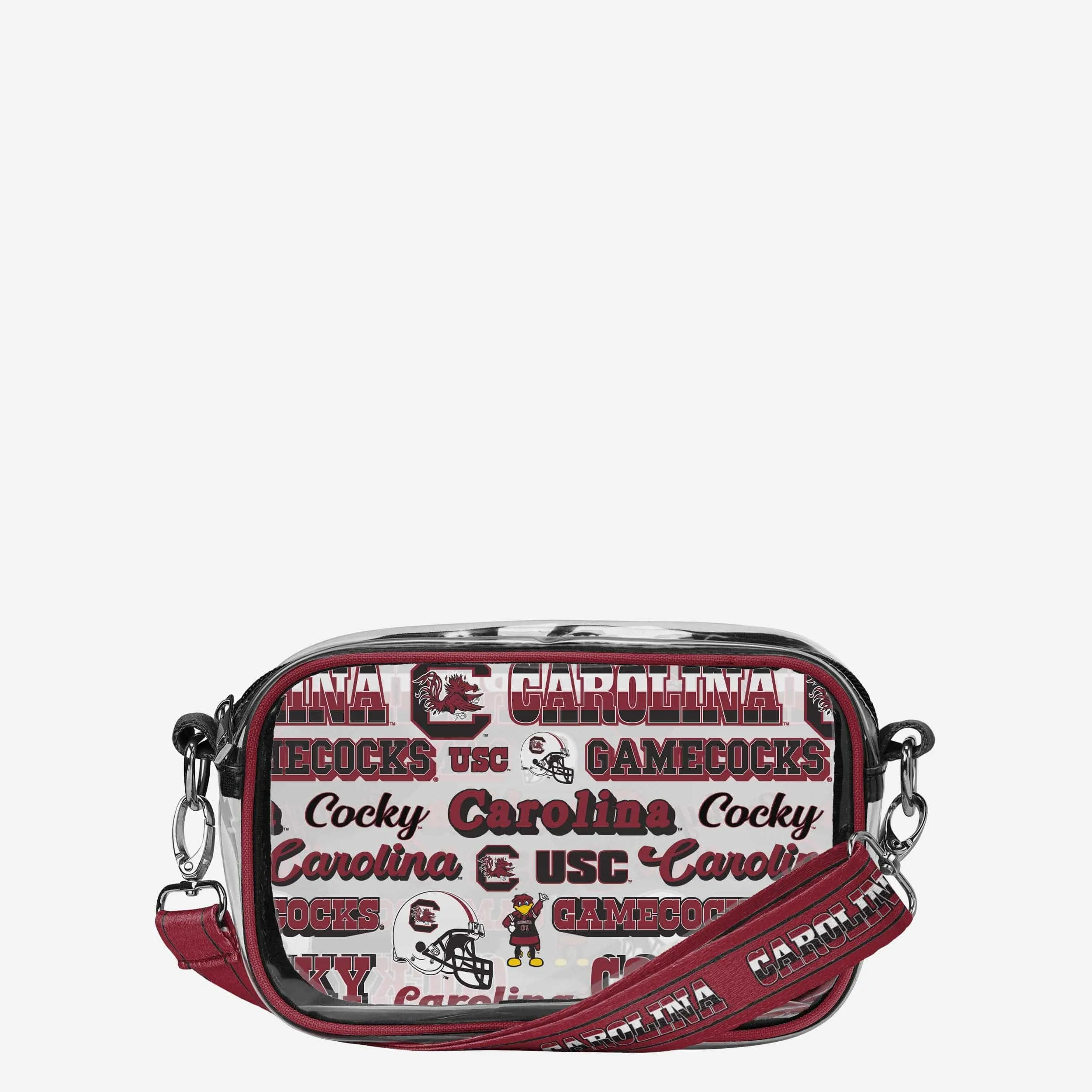 South Carolina Gamecocks Repeat Retro Print Clear Crossbody Bag