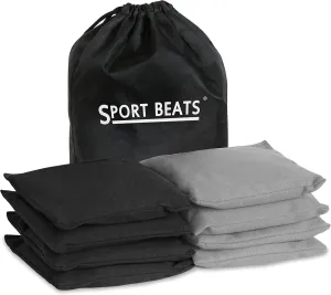 SPORT BEATS Cornhole Bags Set of 8 Regulation Weight & Size Corn Hole Bags Bean Bags for Cornhole Game Includes Carry Case