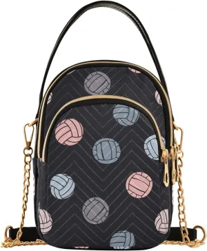 Sports Balls Volleyball Crossbody Bags for Women Detachable Strap Purses Shoulder Bag Travel Handbags