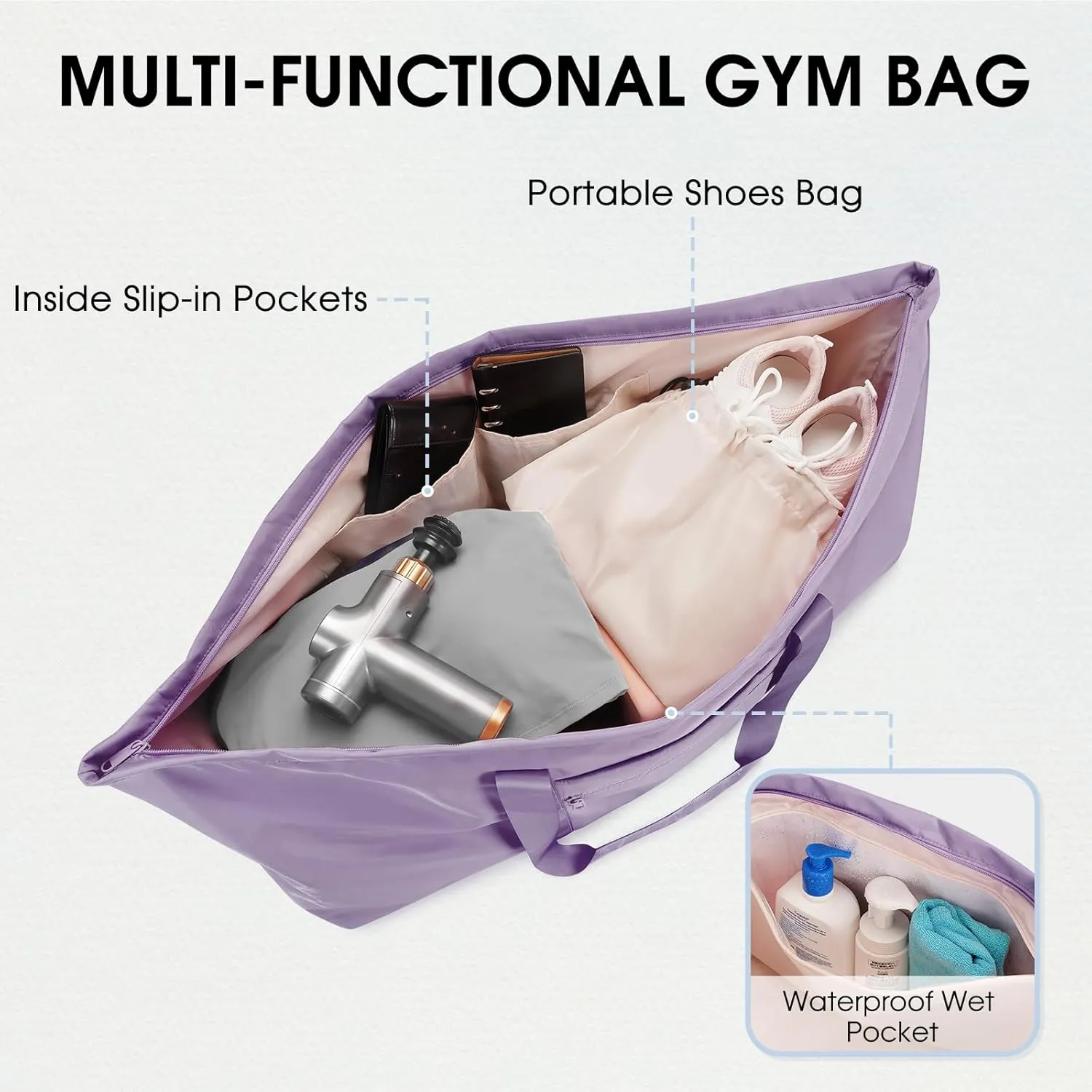 sportsnew Large Yoga Mat Bag with Shoes Compartment and Wet Pocket Ladies Pilates Gym Tote Bag with Yoga Mat Holder Strap for Women Men Workout Carrier Stuff Accessories