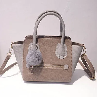 Spring Smiley PU Leather Tote Bag Women Trapeze Fashion Designer Handbags High Quality Ladies Bags Vintage Crossbody Bags