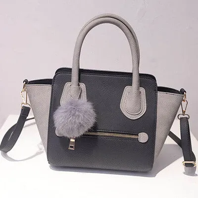 Spring Smiley PU Leather Tote Bag Women Trapeze Fashion Designer Handbags High Quality Ladies Bags Vintage Crossbody Bags