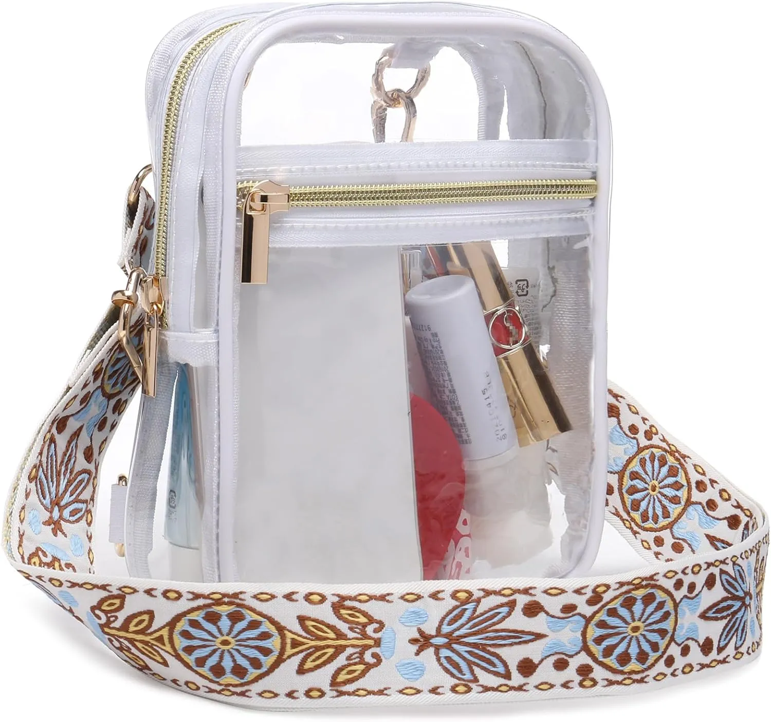 Stadium Approved Crossbody Purse for Women - Clear Stadium Bag for Sporting Events, Concerts