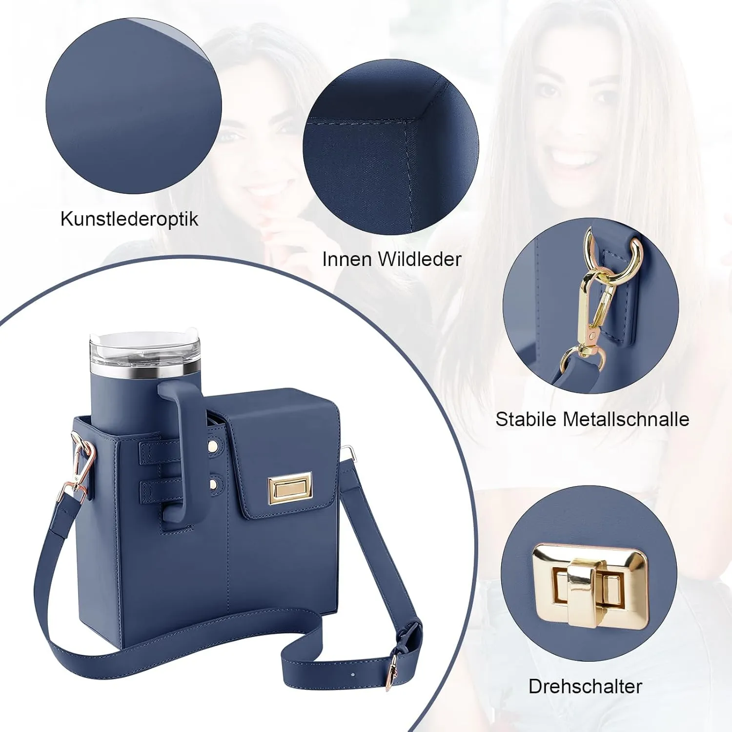 Stanley Purse,Water Bottle Bag Outdoor Portable Crossbody Bag Stanley Cup Holder with Strap Women's Shoulder Bags
