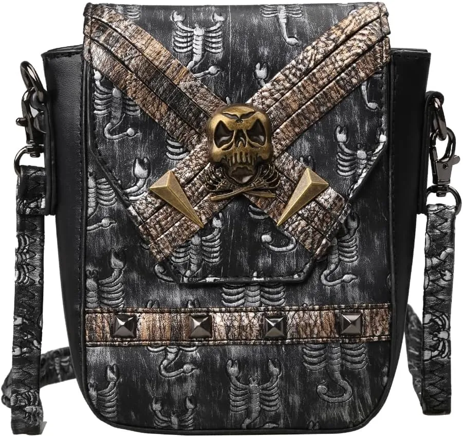 Steampunk Small Crossbody Bag Shoulder Purse Pouch Cellphone Wallet Gothic Satchel