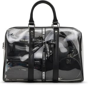 Steve Madden Warren Satchel Gift Set, Black Clear