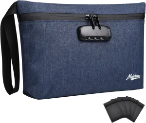 Storage Bag with Combination Lock 12.6"x7.5" Large Storage Container Medicine Lock Bag Money Organizer Travel Storage Case