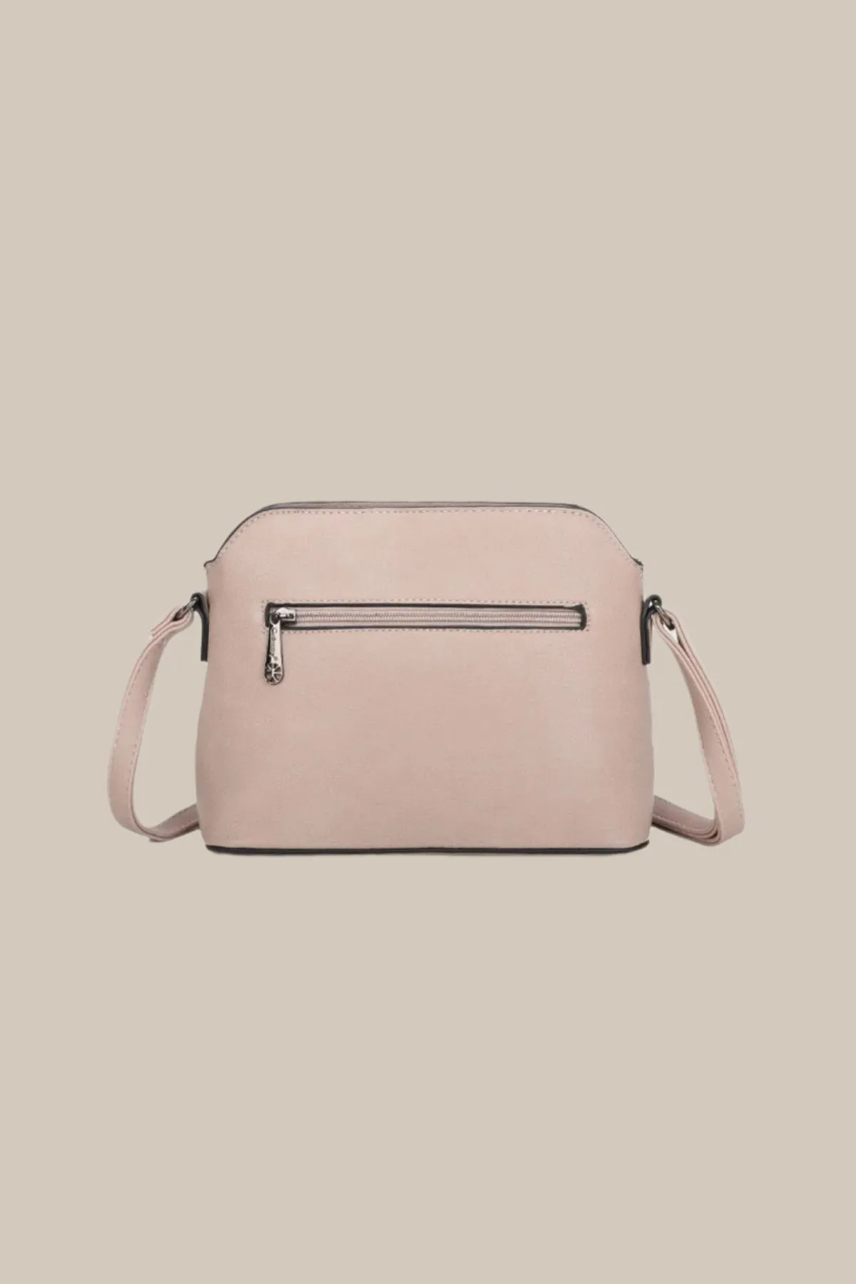 Suedette Crossbody Bag in Taupe
