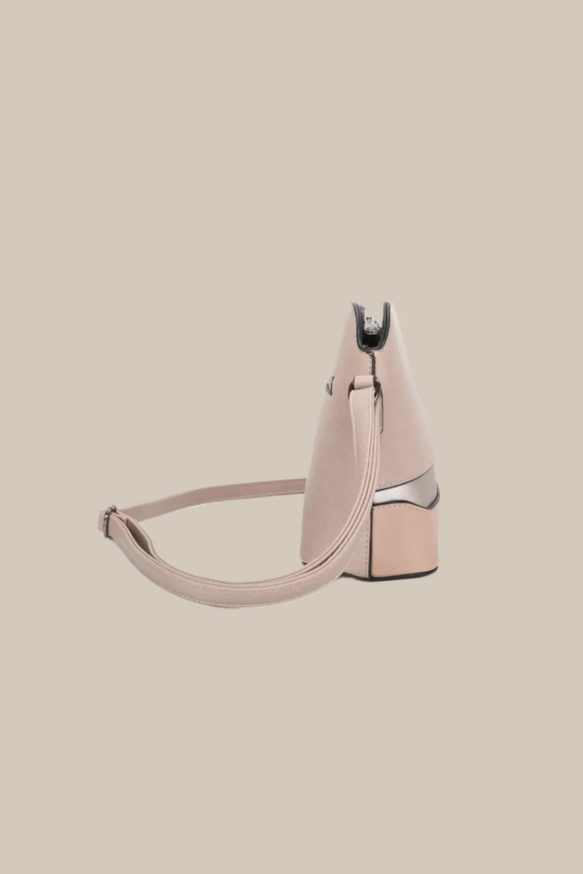 Suedette Crossbody Bag in Taupe