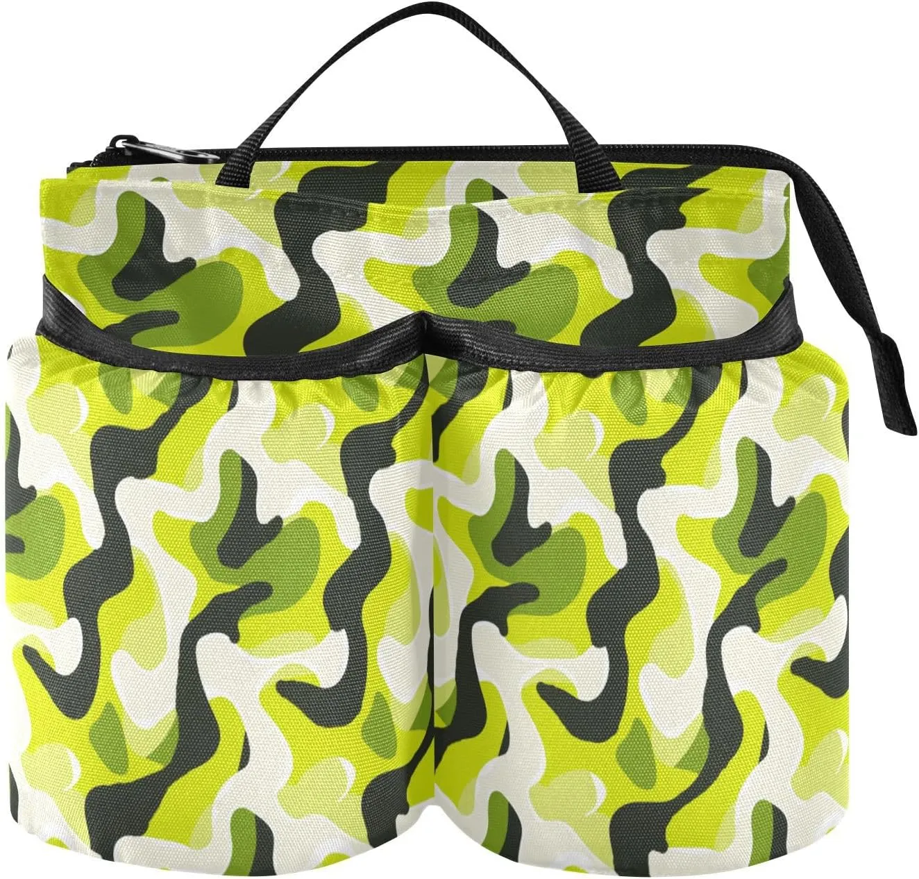 Suitcase Cup Holder Bold Lines Solid Color Lime White Black Cup Holder Bag World Travelers