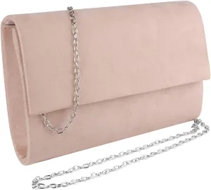 Sumac Hand Carry Suede Clutch with Removable Crossbody Chain - Elegant, Stylish, and Functional Women's Purse