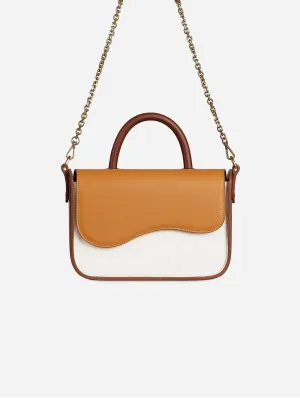Sunrise Cactus Leather Vegan Crossbody Bag | Chestnut Honey