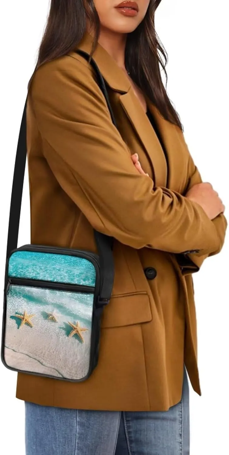 Suobstales Crossbody Bag for Women Men, Small Sling Pack Handbag for Work Business, Lightweight Messenger Shoulder Travel Bag
