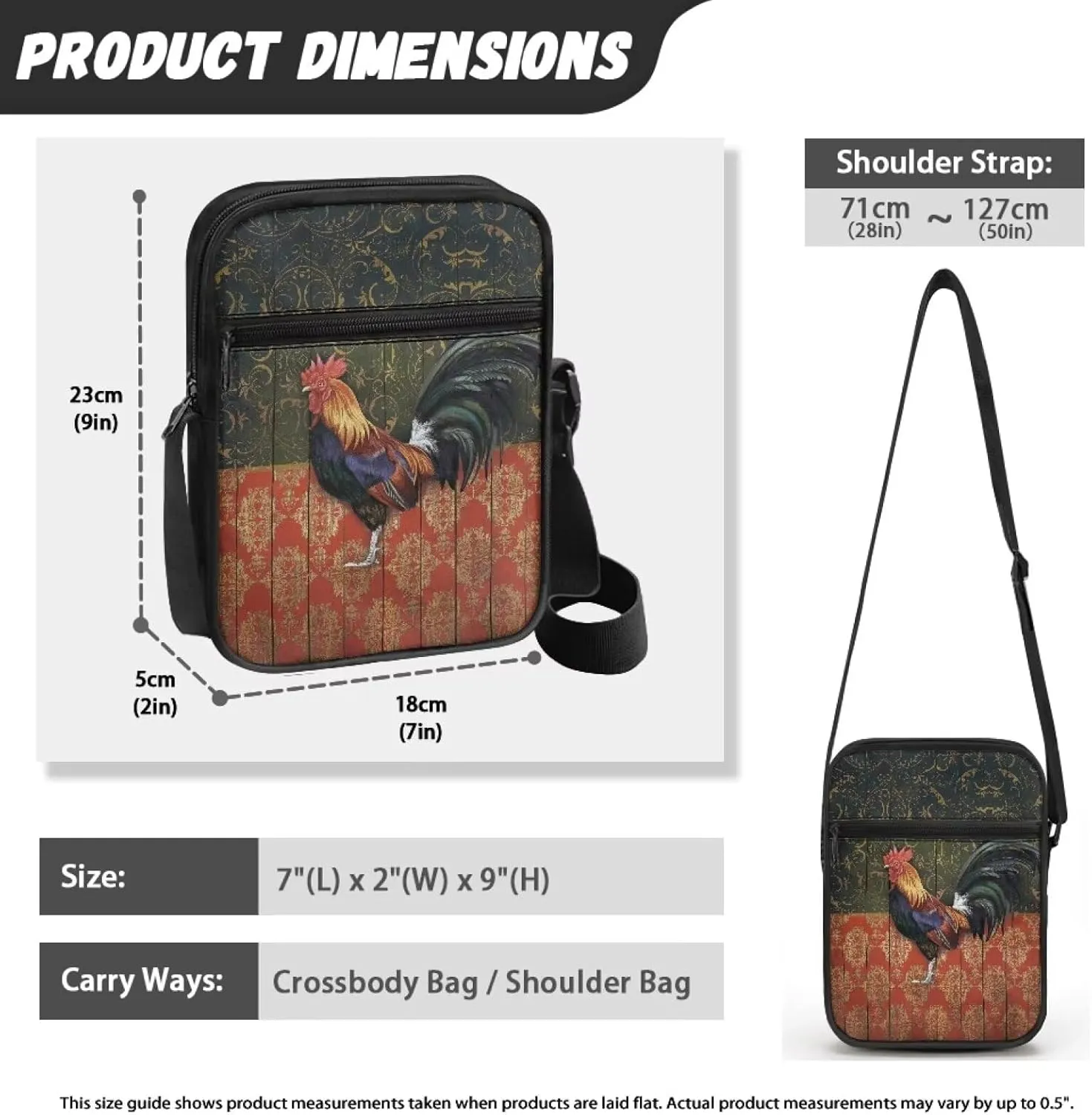 Suobstales Crossbody Bag for Women Men, Small Sling Pack Handbag for Work Business, Lightweight Messenger Shoulder Travel Bag