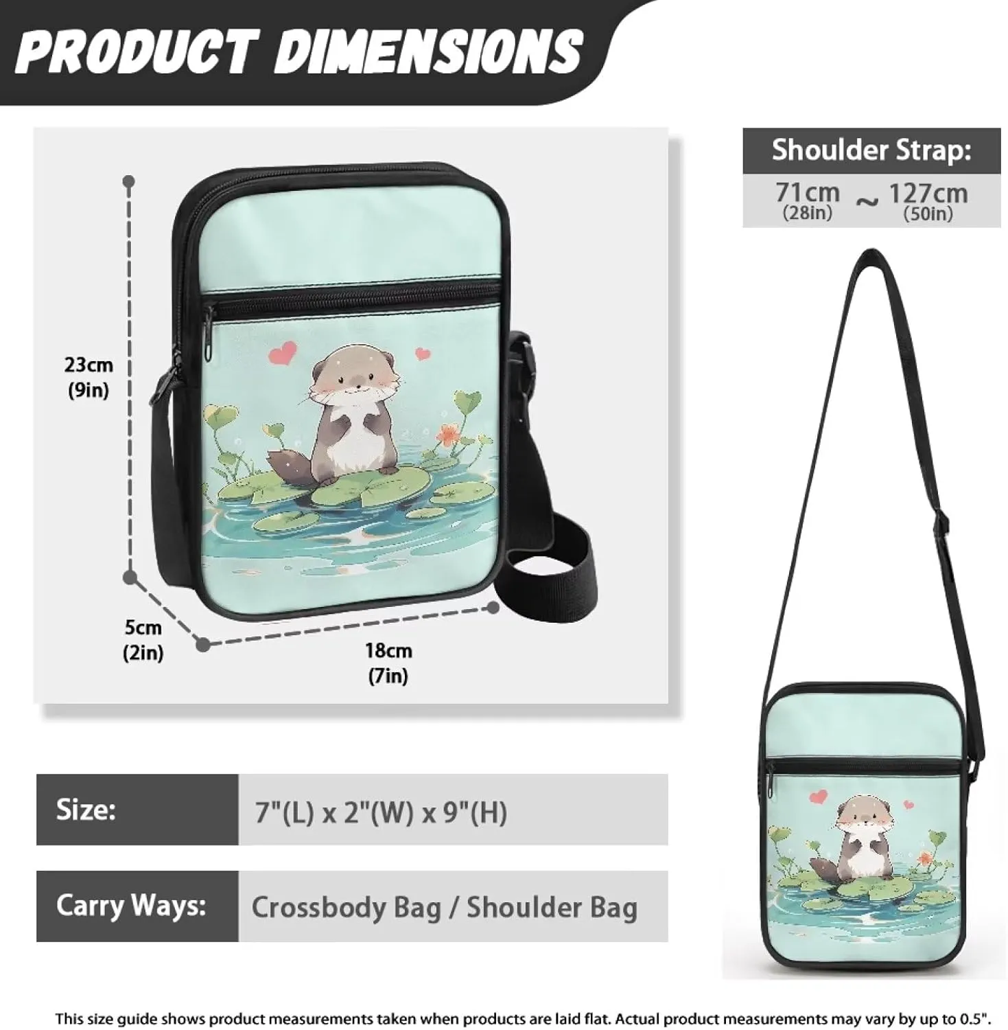 Suobstales Small Crossbody Bag for Women Men, Mini Messenger Bag Shoulder Bag Sling Bag with Zipper Pocket for Phone Passport